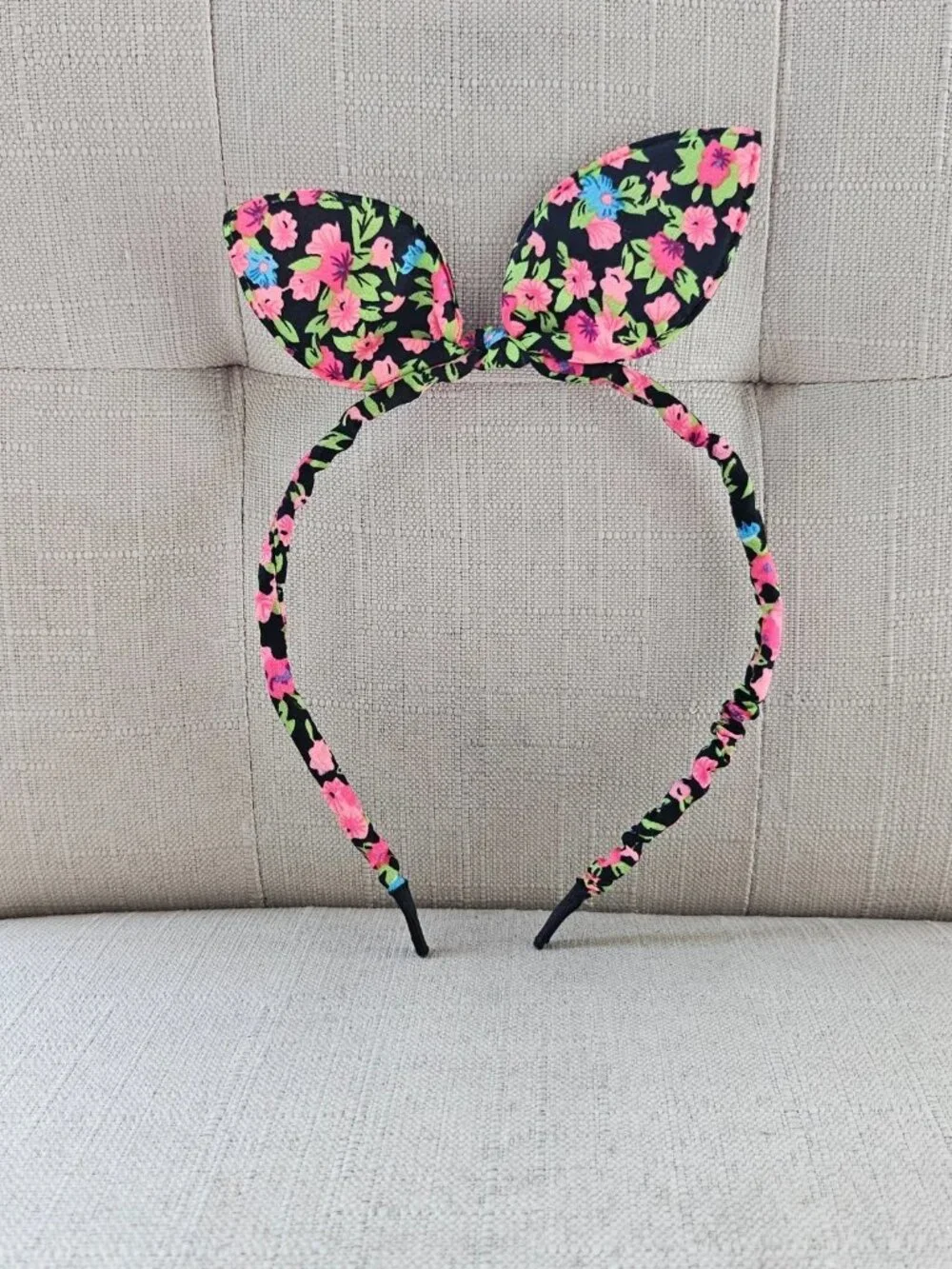 Floral Bunny Ear Headband Girls Hair Accessories Fashion Accessories Headband